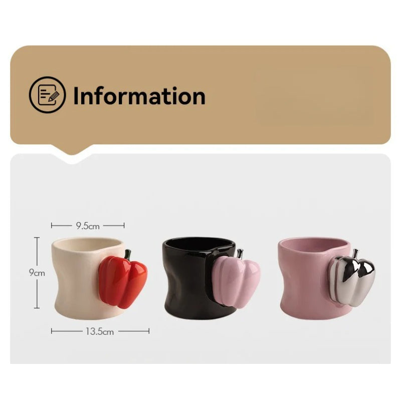 Giftwowo 1PC Fruit Mug – Creative Ceramic Water Cup, Couples Matching Mugs for Home & Office, Original Niche Birthday Gift