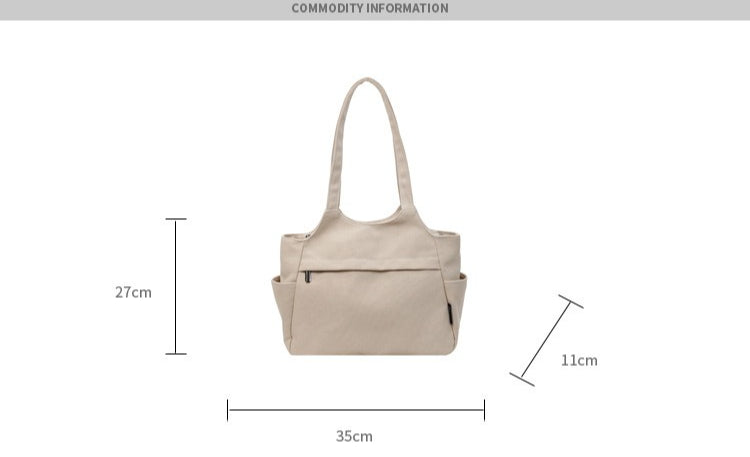 Giftwowo 1PC Canvas Bag for Women, Versatile Casual Tote Bag, Large Capacity Commuter Shoulder Handbag for Students, Classroom Tote