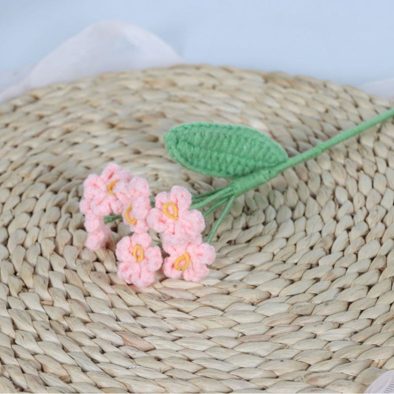 Giftwowo 1PC Forget-Me-Not Yarn Flowers – Handmade Crochet Faux Flowers, Perfect for Valentine's Day & Birthday Gifts