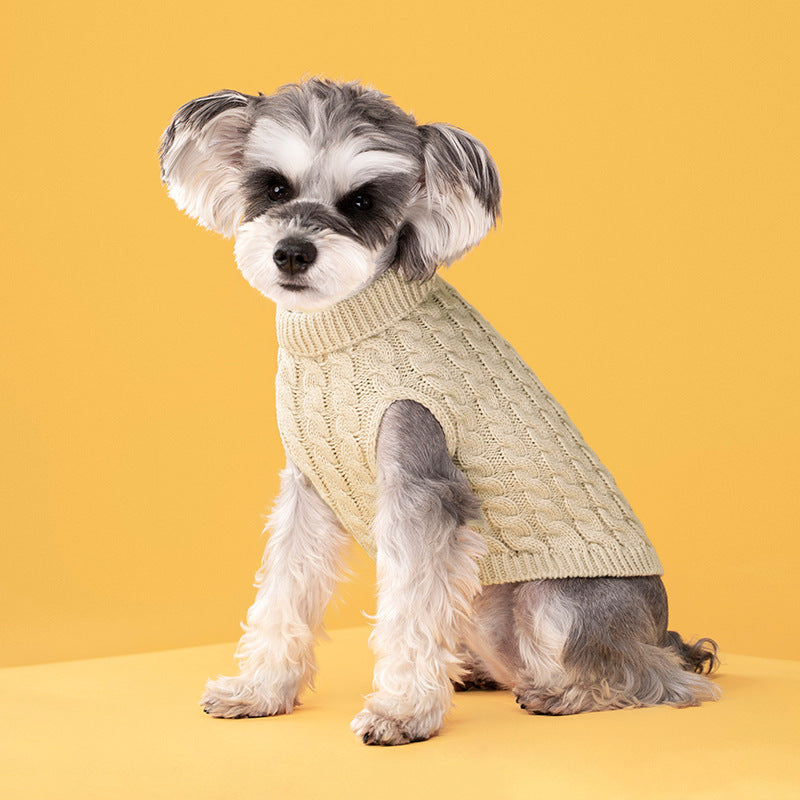Giftwowo New Fashion Candy Color Sweater for Dogs, Cozy Solid Color Cable Knit Pullover, Cute Pet Warm Clothing