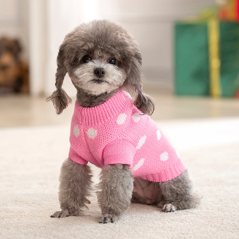 Giftwowo New Pet Clothing, Multi-Color Knitted Dog Sweater, Warm Two-Legged Casual Outfit for Fall & Winter