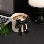 Giftwowo 1PC Lovely Bowknot Decorative Porcelain Cup Exquisite Coffee Mug Dining Table Milk Mugs Afternoon Tea Teacup Juice Cup