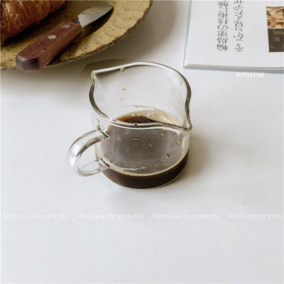Giftwowo 1PC Spouts Espresso Measuring Cup with Handle 50ml 100ml Glass Coffe Cup Liquid Glasses Barista Tools