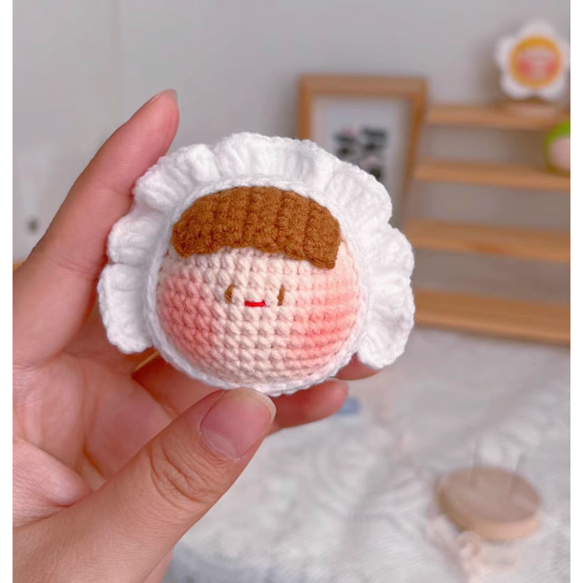 Giftwowo Handmade Yarn Crochet Pom-Pom Collection, 3D Bag Pendant & Keychain, Trendy Doll Accessories