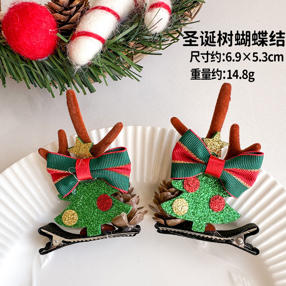Giftwowo 1PC Cute Christmas Reindeer Antler Hair Clip – Cartoon Faux Deer Antlers for Kids, Magical and Sweet Christmas Headpiece