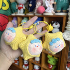 Giftwowo Handmade Yarn Crochet Pom-Pom Doll, Finished Soft and Cute DIY Keychain, Personalized Accessories, Adorable Plush Figurine