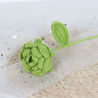 Giftwowo 1PC Finished Knitting Crochet, Rose Flowers Wedding Bridal Artificial Flowers Valentine's Day Gift Birthday Party Home Table Decor