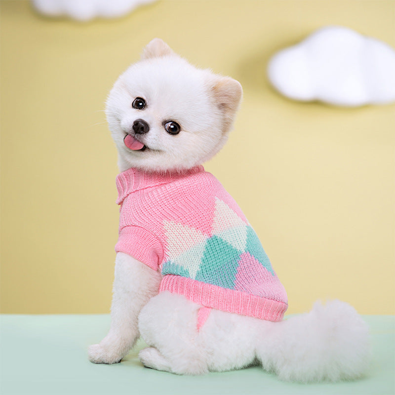 Giftwowo New Spring Autumn and Winter Multicolor Knitted Sweater Pet Clothes, Dog Outfit, Two-Legged Warm Casual Apparel