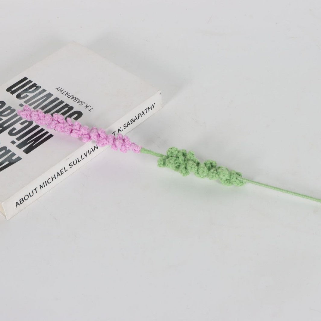 Giftwowo Handmade Lavender Yarn Flower Bouquet - Faux Lavender Flowers for Valentine's Day Gift & Home Decor