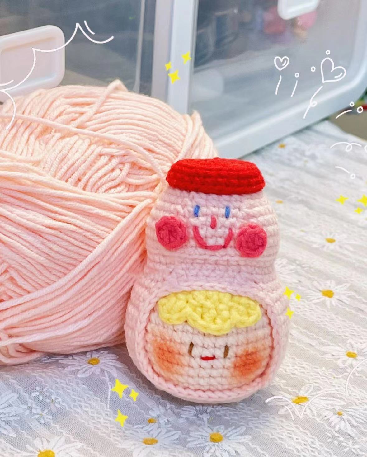 Giftwowo Pom-Pom Yarn Crochet, DIY Handmade Gift for Boyfriend and Girlfriend, Birthday and Qixi Festival, Unique Gift for Girls