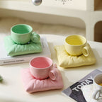 Giftwowo 1PC Niche Creative High-Design Pillow & Chubby Coffee Cup with Saucer Gift Set – Perfect for Birthday Gifts