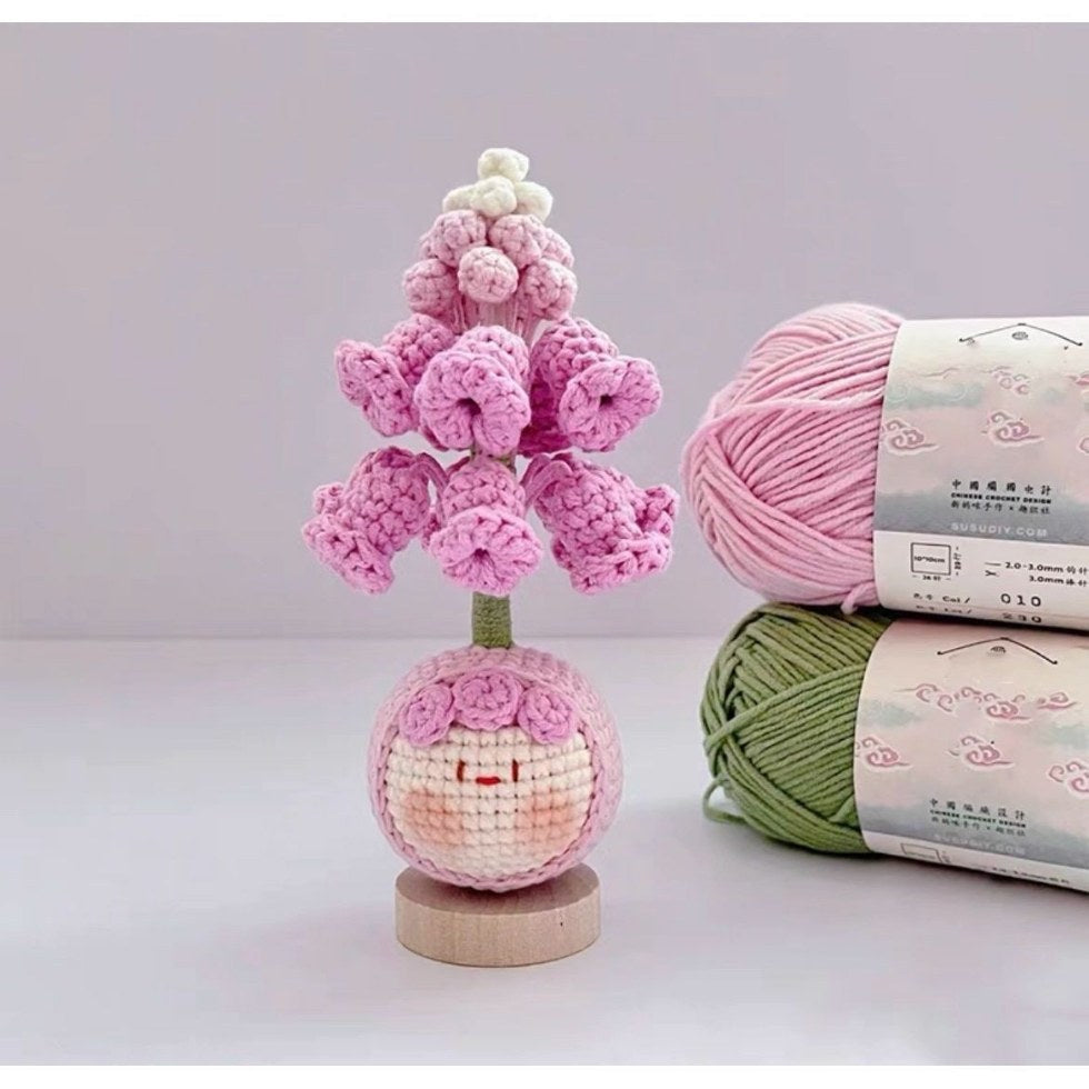 Giftwowo Handmade Yarn Flower Bouquet Dumpling Decoration – Finished DIY Crochet Gift for Teachers, Holiday Gift Idea