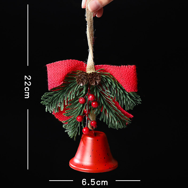Giftwowo 1PC Christmas Bell Bow Ornament – Festive Christmas Decoration, Pinecone & Bell, Atmosphere Gift