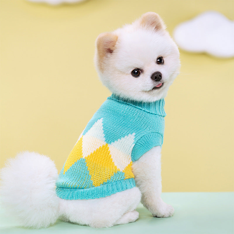 Giftwowo New Spring Autumn and Winter Multicolor Knitted Sweater Pet Clothes, Dog Outfit, Two-Legged Warm Casual Apparel