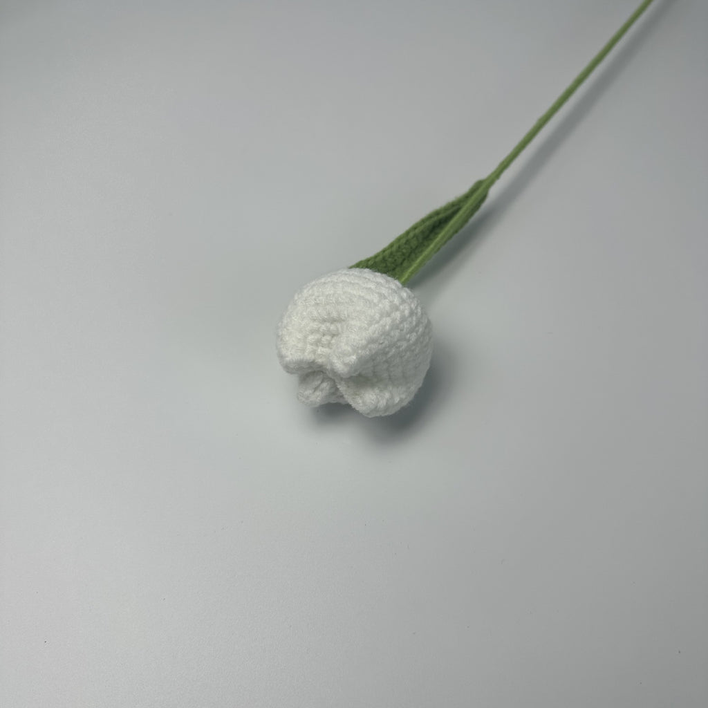 Giftwowo 1PC Chubby Tulip Yarn Flowers – Handcrafted Crochet Tulip Bouquet, Ready-to-Display Handmade Gift, Yarn Flower Arrangement