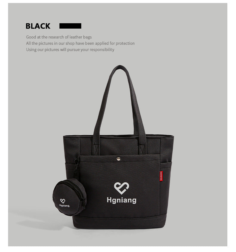 Giftwowo 1PC Canvas Bag for Women – Large Capacity Tote, Work & Commuting Shoulder Bag, Student Class Handbag