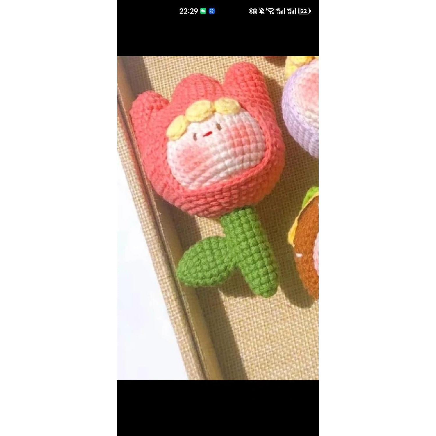 Giftwowo Handmade Yarn Crochet Pom-Pom Collection, 3D Bag Pendant & Keychain, Trendy Doll Accessories