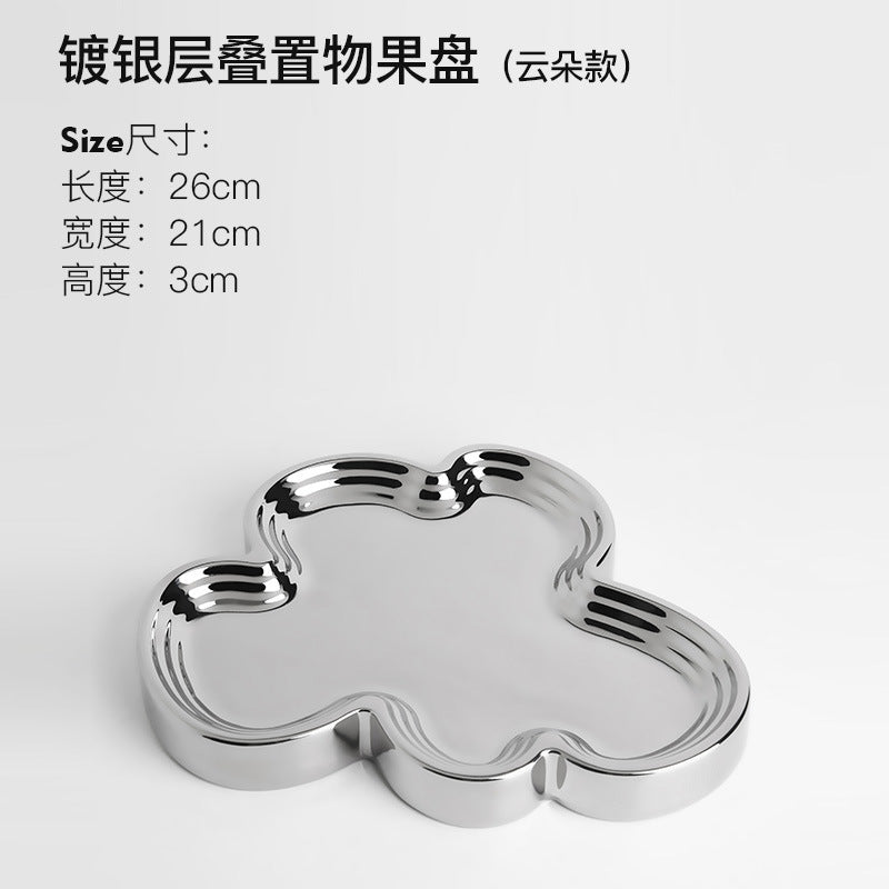 Giftwowo Exquisite Ceramic Tray Light Luxury Creative High-end Atmospheric Fruit Tray Household Gift-giving Living Room Fruit Snacks