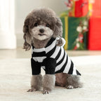 Giftwowo Pet Sweater for Spring Autumn and Winter, Christmas Striped Hooded Knitted Sweater for Small and Medium Dogs