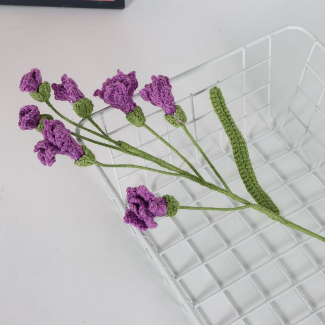 Giftwowo 1PC Freesia Flower Bouquet – Handmade Yarn Faux Flowers, Ready-to-Display Floral Arrangement for Living Room Décor, Perfect for New Year & Christmas Decorations