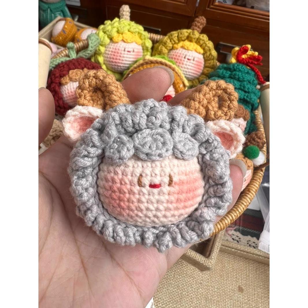 Giftwowo Handmade Yarn Crochet Pom-Pom Collection, 3D Bag Pendant & Keychain, Trendy Doll Accessories