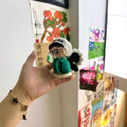 Giftwowo Handmade Yarn Crochet Chick Plush Doll with Tokyo Beret & Daisy – GD Character Inspired Figurine, Knitted Ornament Collectible