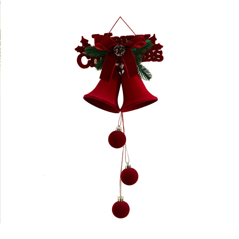 Giftwowo 1PC Christmas Ball Velet Red Bell Hanging Ornaments Xmas Tree Christmas Decorations for Home New Year Party Gift