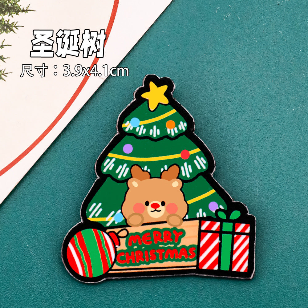 Giftwowo 1PC Cute Christmas Fridge Magnet – Creative DIY Decorative Magnetic Sticker, High-Quality Thick Magnetic Christmas Gift