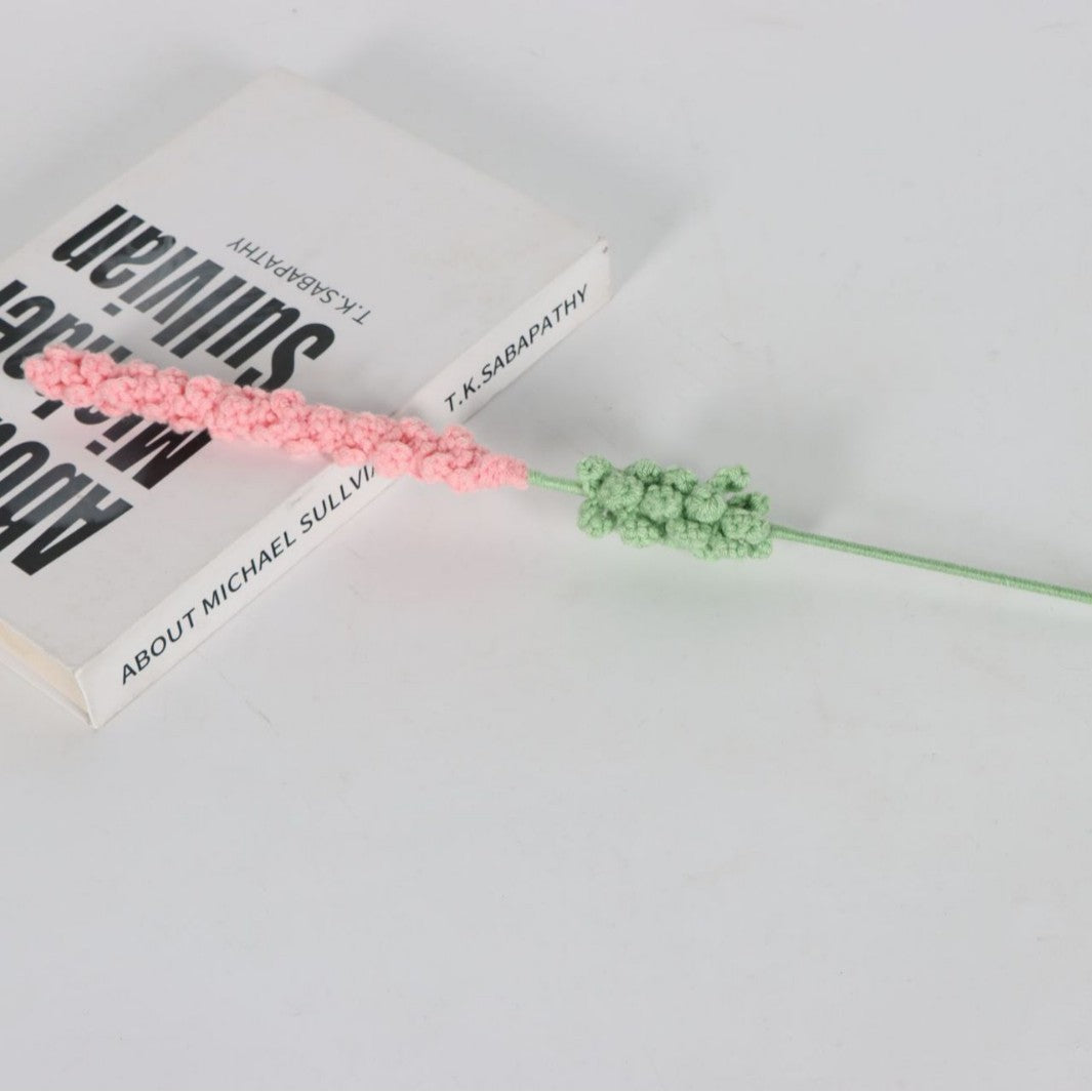 Giftwowo Handmade Lavender Yarn Flower Bouquet - Faux Lavender Flowers for Valentine's Day Gift & Home Decor