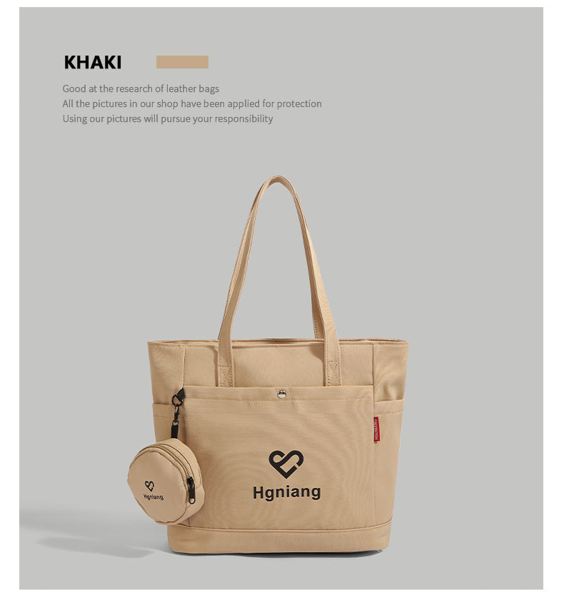 Giftwowo 1PC Canvas Bag for Women – Large Capacity Tote, Work & Commuting Shoulder Bag, Student Class Handbag