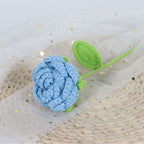 Giftwowo 1PC Finished Knitting Crochet, Rose Flowers Wedding Bridal Artificial Flowers Valentine's Day Gift Birthday Party Home Table Decor