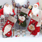 1PC Christmax Stocking Large Plush Socks Gift Socks Candy Socks Christmas Eve Bag Xmas Decorations
