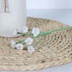 Giftwowo 1PC Baby's Breath Handcrafted Yarn Crochet Bouquet – Handmade Flower Arrangement, Faux Flowers for Gifts, Perfect for Valentine's Day