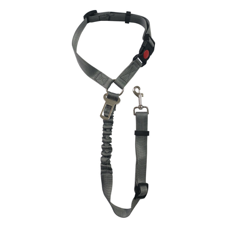 Giftwowo Car Safety Pet Leash – Elastic Retractable with Double-Sided Reflective Straps for Teddy & Pomeranian Dogs