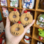 Giftwowo Handmade Yarn Crochet Pom-Pom Doll, Finished Soft and Cute DIY Keychain, Personalized Accessories, Adorable Plush Figurine