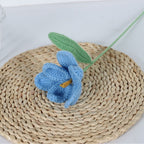 Giftwowo Handmade Crochet Yarn Tulip - Artificial Everlasting Flower, Open & Closed Blooming Yarn Tulips