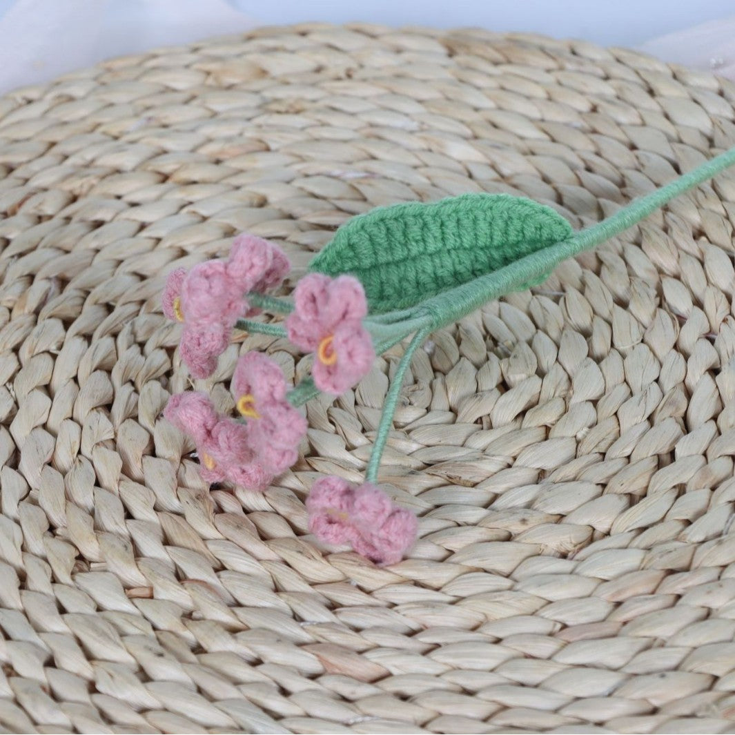 Giftwowo 1PC Forget-Me-Not Yarn Flowers – Handmade Crochet Faux Flowers, Perfect for Valentine's Day & Birthday Gifts