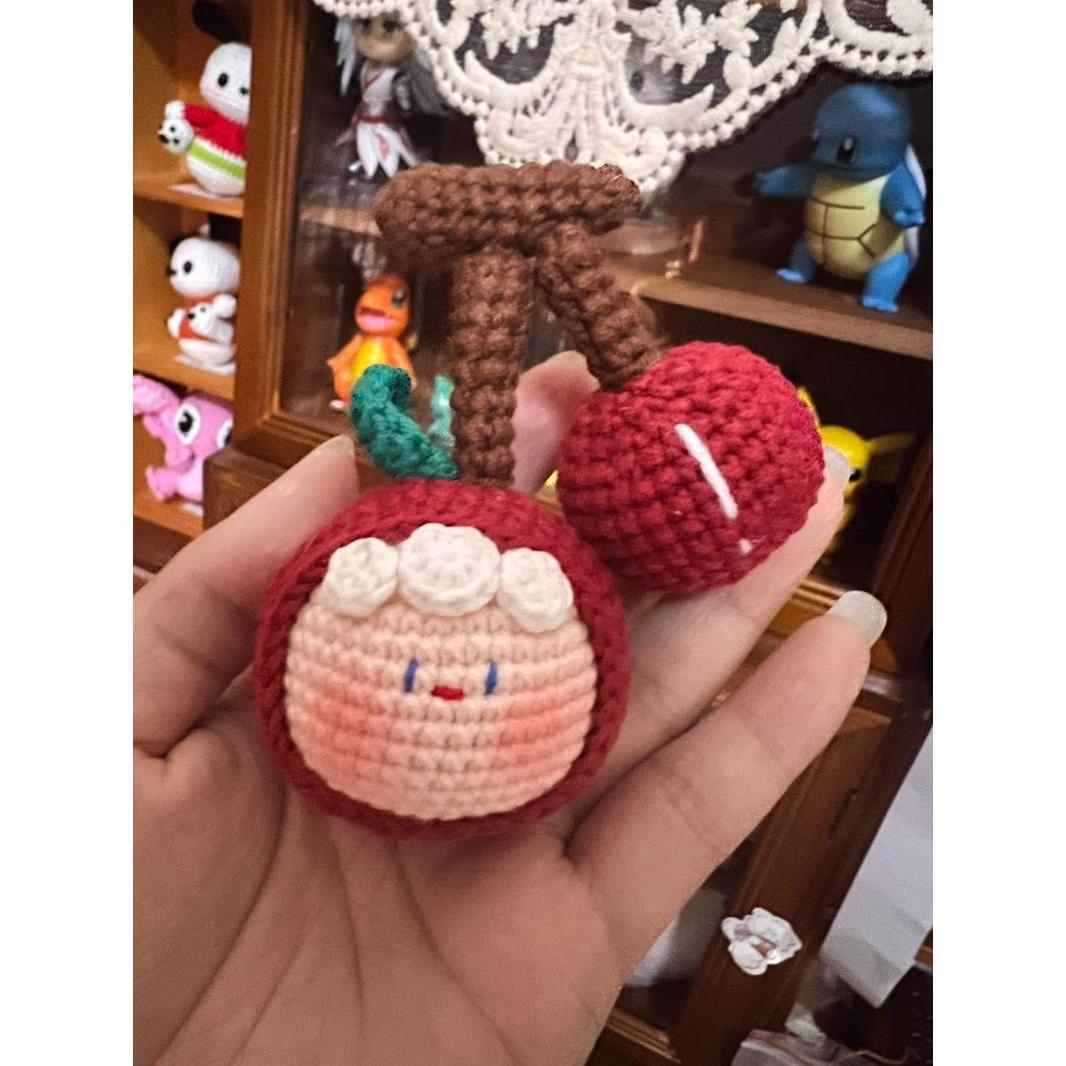 Giftwowo Handmade Yarn Crochet Pom-Pom Collection, 3D Bag Pendant & Keychain, Trendy Doll Accessories