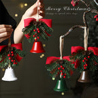 Giftwowo 1PC Christmas Bell Bow Ornament – Festive Christmas Decoration, Pinecone & Bell, Atmosphere Gift