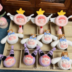 Giftwowo Handmade Yarn Crochet Pom-Pom Collection, 3D Bag Pendant & Keychain, Trendy Doll Accessories