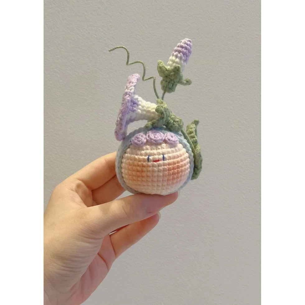 Giftwowo Handmade Yarn Flower Bouquet Dumpling Decoration – Finished DIY Crochet Gift for Teachers, Holiday Gift Idea