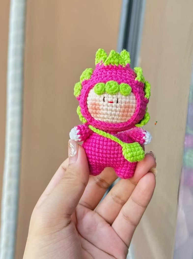Giftwowo Finished Crochet Doll Keychain, Handmade Yarn Crochet Figurine, Creative Gift Keychain, Retail Handmade Accessories