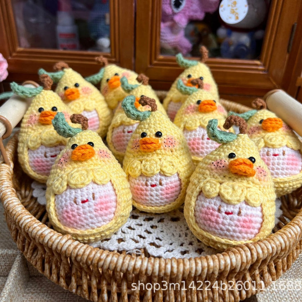 Giftwowo Handmade Yarn Crochet Pom-Pom Collection, 3D Bag Pendant & Keychain, Trendy Doll Accessories