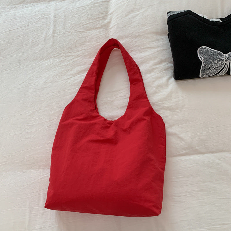 Giftwowo 1PC Large Capacity Embroidered Shoulder Bag – Fashionable & Versatile Canvas Tote, Underarm Bag for Students & Class