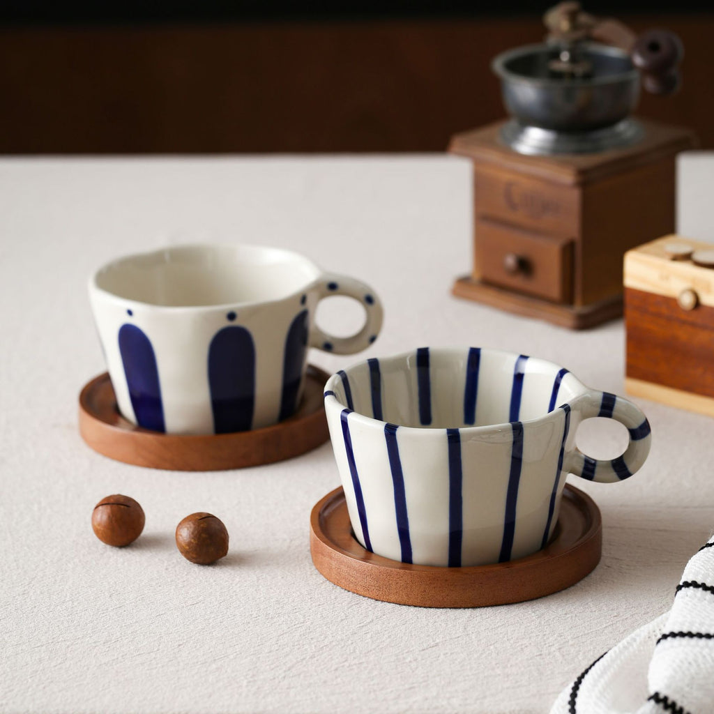 Giftwowo 1PC Japanese Retro Underglaze Colored Ceramic Coff Cup, Latte Highbrow Mug, Home Afternoon Tea Cup