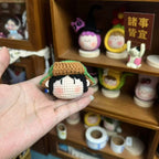 Giftwowo 1pc Handmade Crochet Yarn Doll, Ram's Horn Dragon Pom-Pom, Celebrity Idol Merchandise Keychain Accessory, Trendy Collectible