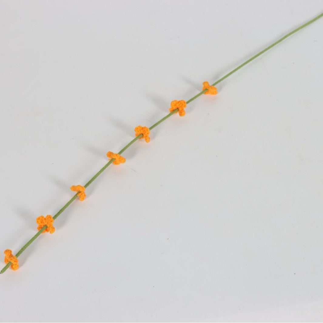 Giftwowo 1PC Handcrafted Yarn Flowers – Ready-to-Display Milium Faux Flowers, Crochet Floral Arrangement for Home Décor, Creative Gift