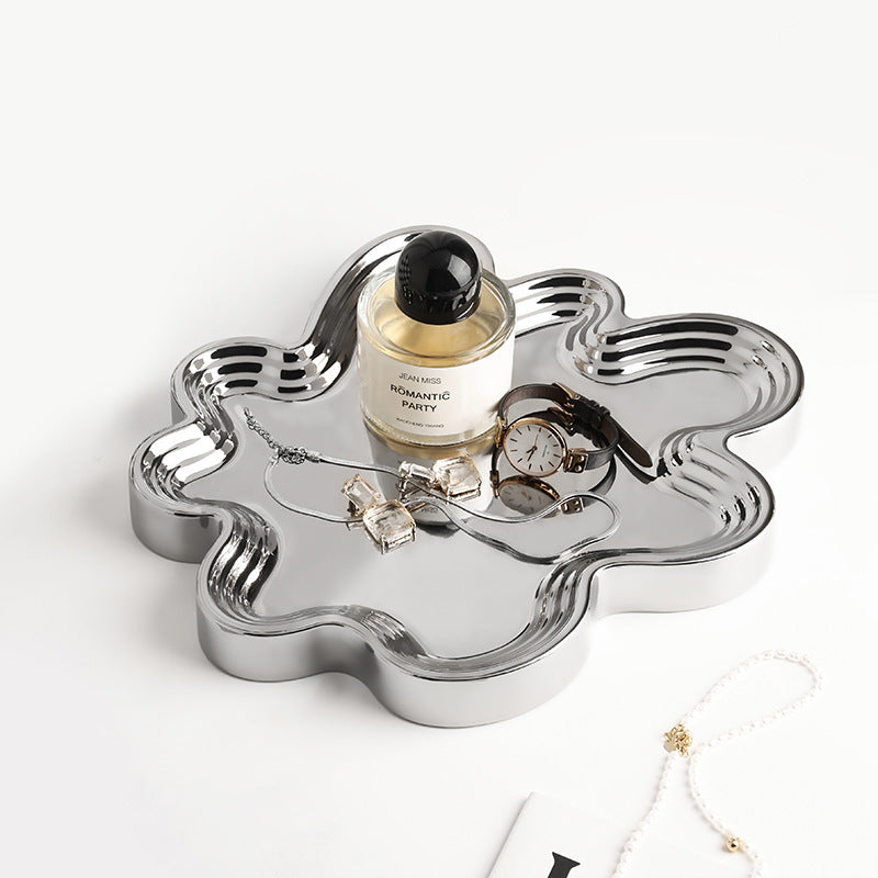 Giftwowo Exquisite Ceramic Tray Light Luxury Creative High-end Atmospheric Fruit Tray Household Gift-giving Living Room Fruit Snacks