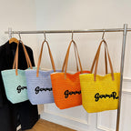 Giftwowo 1PC Minimalist Casual Summer Women's Bag – Large Capacity Woven Tote, Trendy & Versatile Beach Shoulder Bag