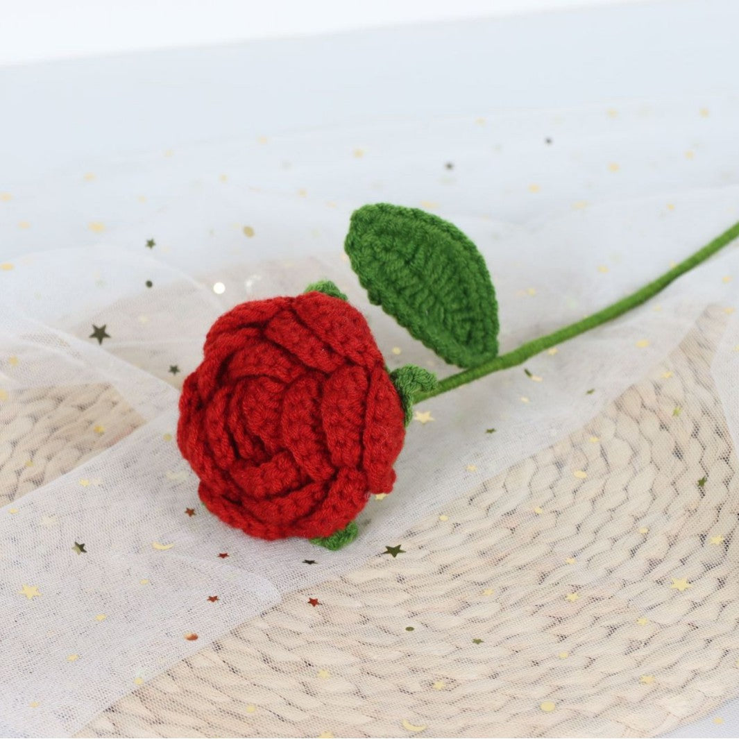 Giftwowo Handmade Yarn Rose Bouquet - Knitted Yarn Flowers for Mother's Day, Handcrafted Flower Bouquet, Crochet Yarn Roses